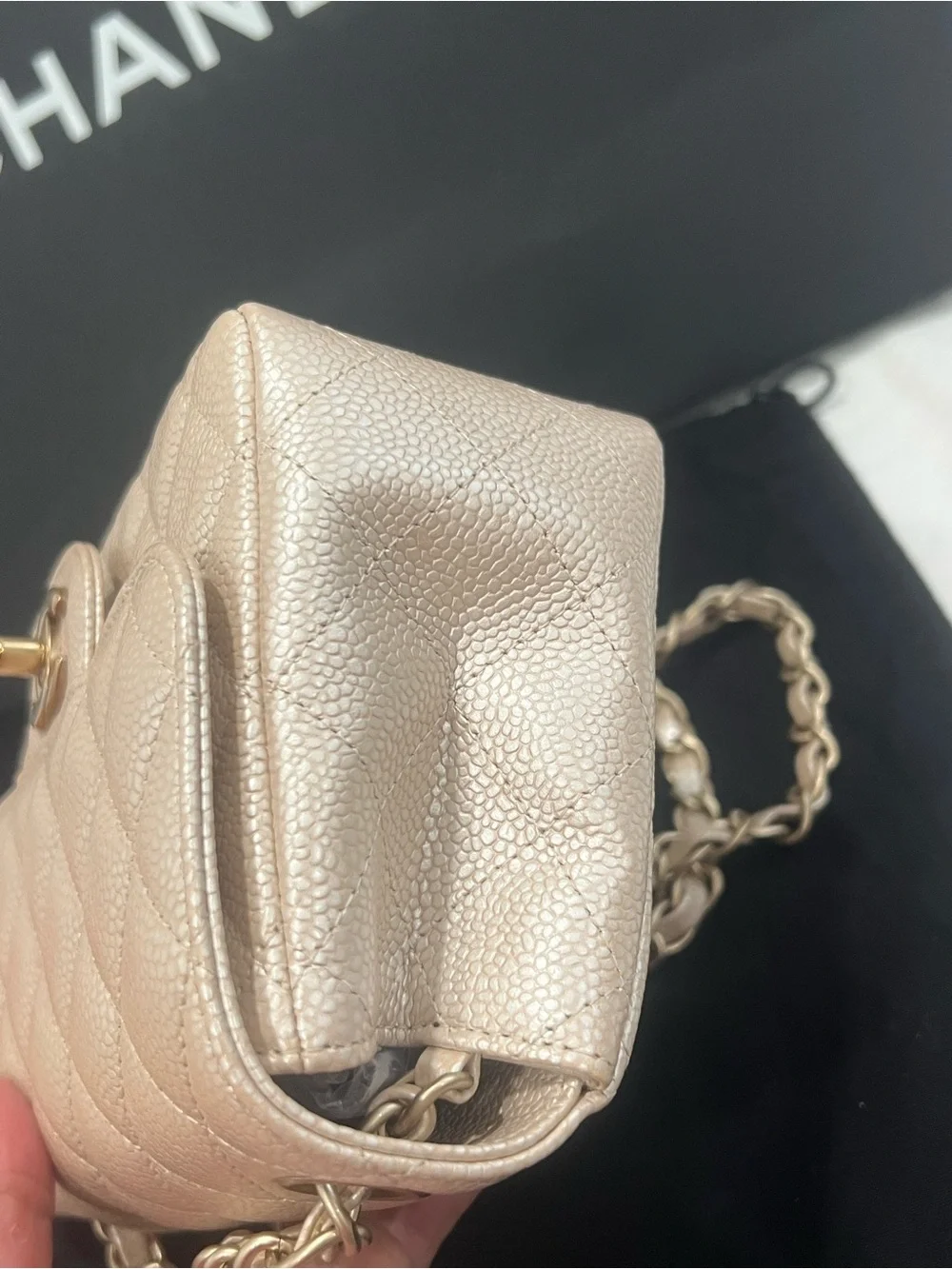 Rare🔥Chanel Classic Caviar Square Flap Bag GHW